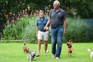 Danny Robertshaw and Ron Danta with dogs